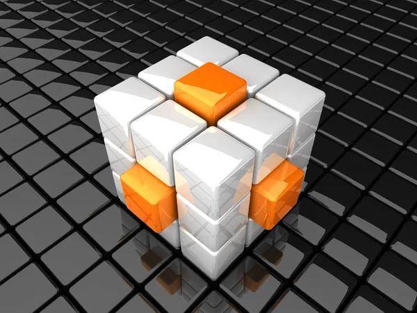Cube_extrude_Wo — Stockfoto