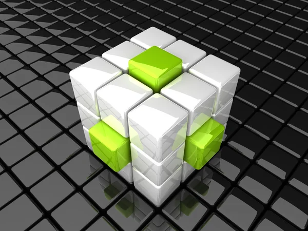 Cube_extrude_WG — Stock Photo, Image