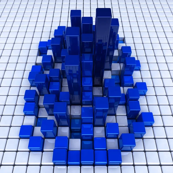 ボックス抽象的な青い都市 — ストック写真