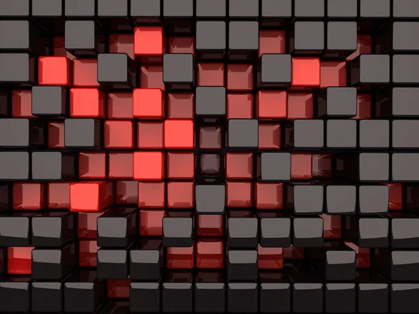 Fekete dobozok és vörös mag — Stock Fotó