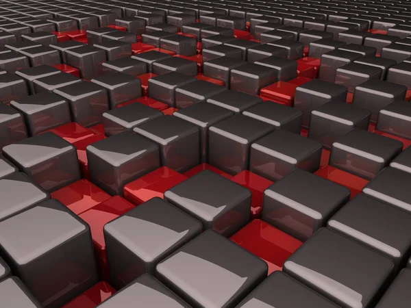 Kotak abu-abu dan banyak lubang merah — Stok Foto