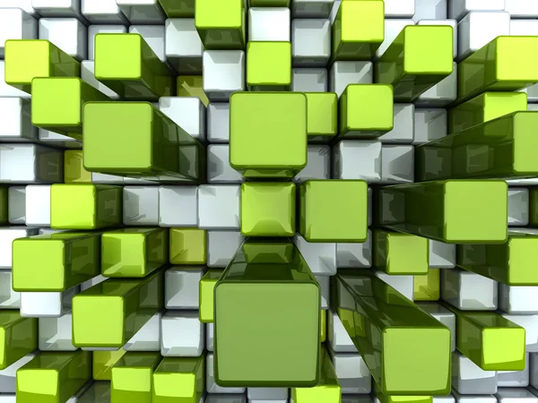 Vele groene witte vierkantjes — Stockfoto