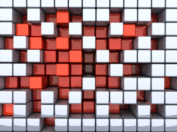 Caixas brancas e buracos vermelhos — Fotografia de Stock