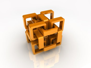 Orange chain cube clipart