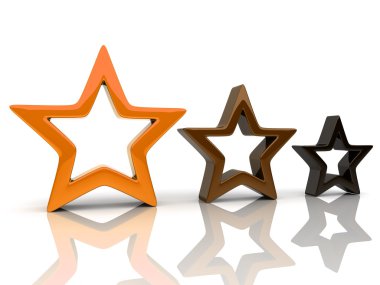 Three orange stars 1 clipart