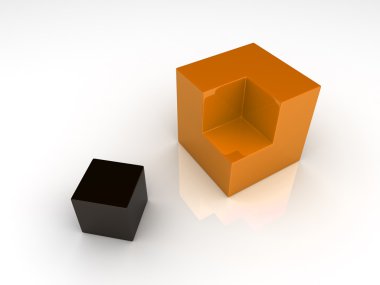 Division of two cubes 2 clipart