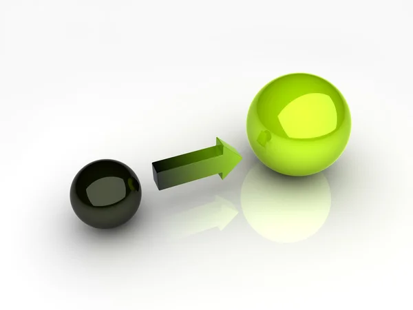 黒と緑の球 — ストック写真