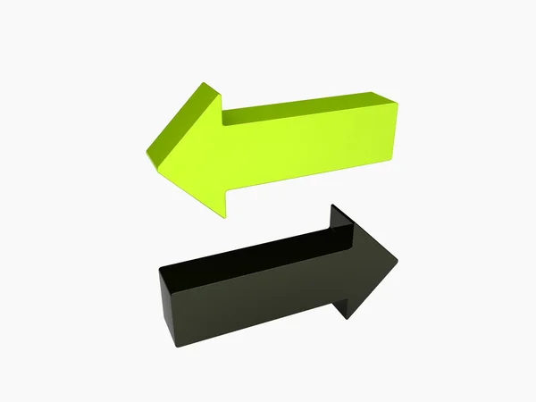 Groene en zwarte pijlen — Stockfoto