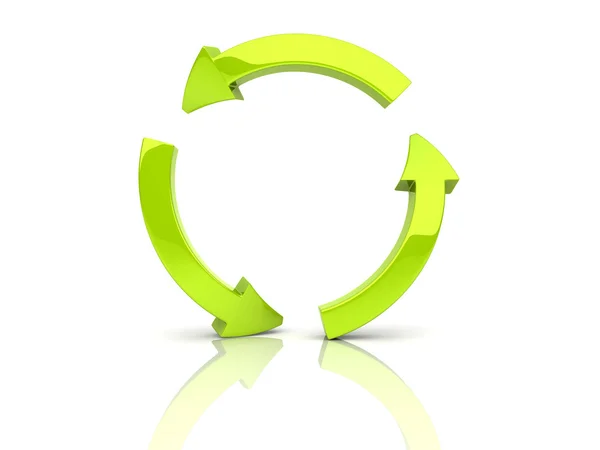 Zelené šipky v kruhu — Stock fotografie