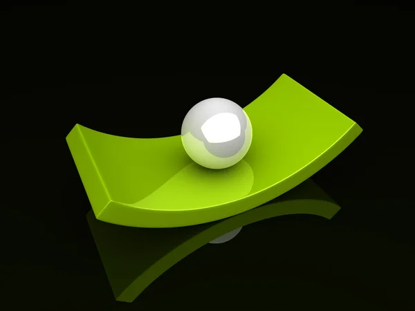 Illustration of abstract boat and sphere — Stock Photo, Image