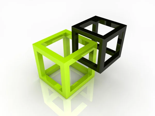 Два абстрактних кубика — стокове фото