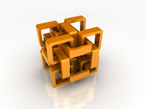 Cubo de cadeia laranja — Fotografia de Stock