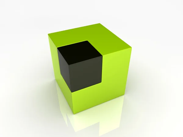 Union of large and small cubes — Stock Photo, Image