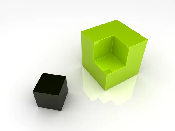 Division of two cubes — Stock Photo, Image