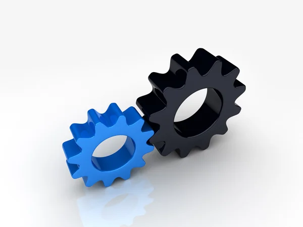 Blue and black abstract gears — Stock Photo, Image