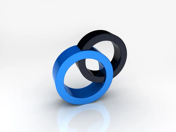 União de círculos azuis e pretos — Fotografia de Stock