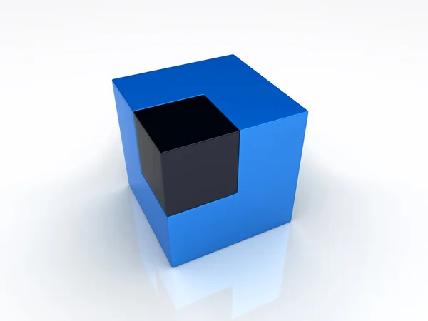 Union of large and small cubes — Stock Photo, Image