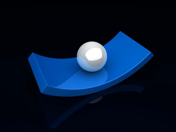 Illustratie van abstracte boot en bol — Stockfoto