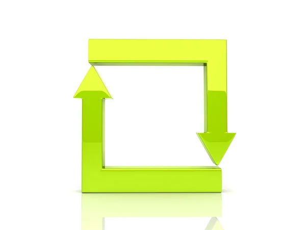 Groene hoek pijlen in cyclus — Stockfoto