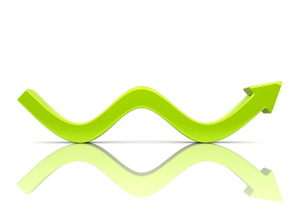 Rising arrow with bumps — Stock Photo, Image