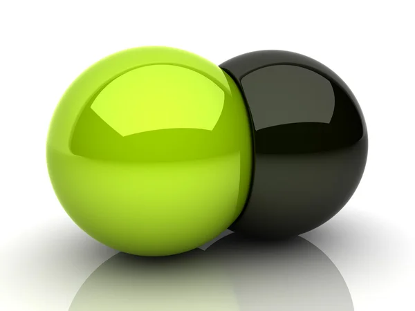 União de duas esferas — Fotografia de Stock