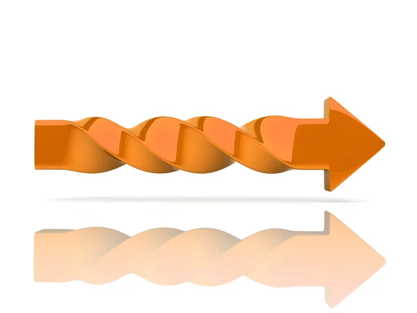 Flecha laranja torcida — Fotografia de Stock