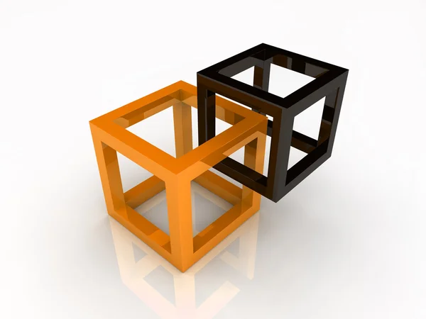 Two abstract cubes — Stock Photo, Image
