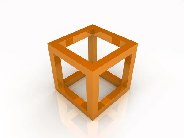 Куб помаранчевої рамки — стокове фото