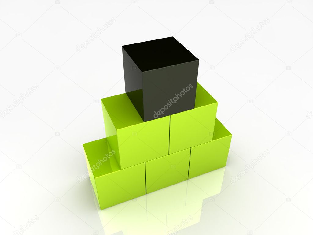 Cubes green pyramid