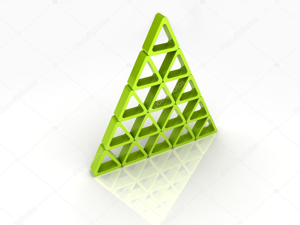 Green abstract pyramid