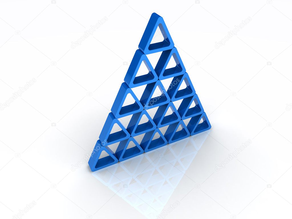 Blue abstract pyramid