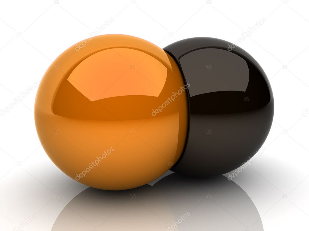 Union of two orange spheres