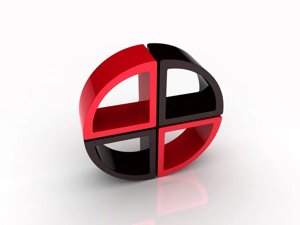 Röd och svart cirkel element — Stockfoto
