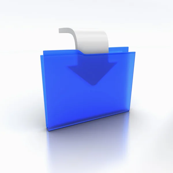 Blue folder with arrow — Stock Photo, Image