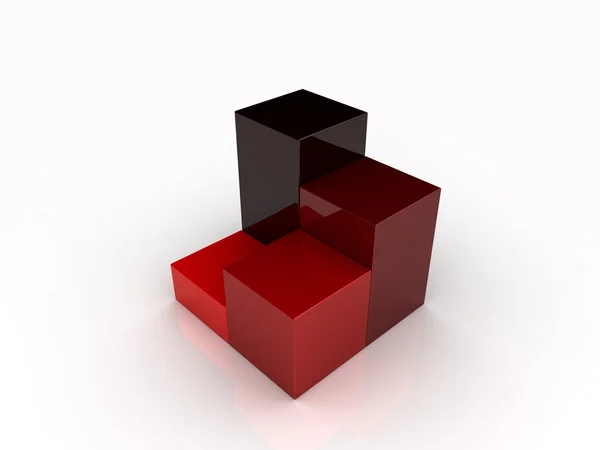 Rote und schwarze Balken — Stockfoto