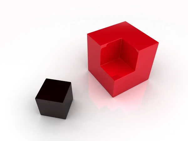 Division of two cubes — Stock Photo, Image