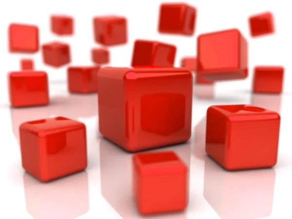 Sfondo con cubi rossi — Foto Stock