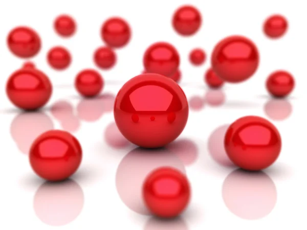 Fond avec sphères rouges — Photo