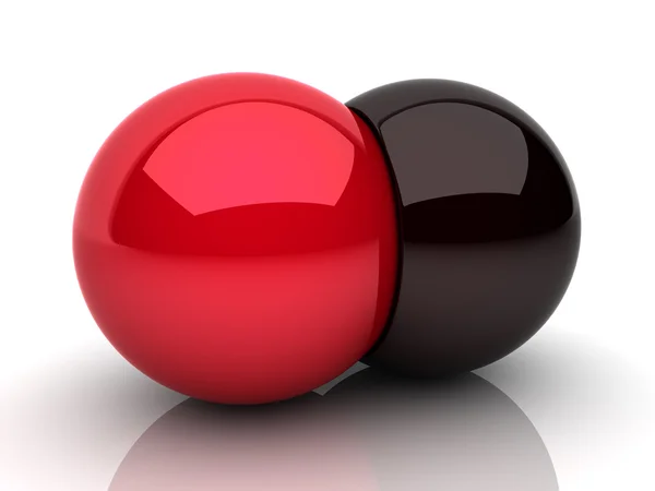 Union of two spheres — Stock Photo, Image