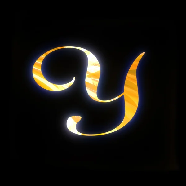 Złote litery y — Zdjęcie stockowe