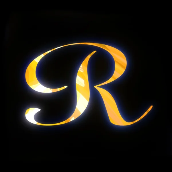 Golden letter R Stock Image