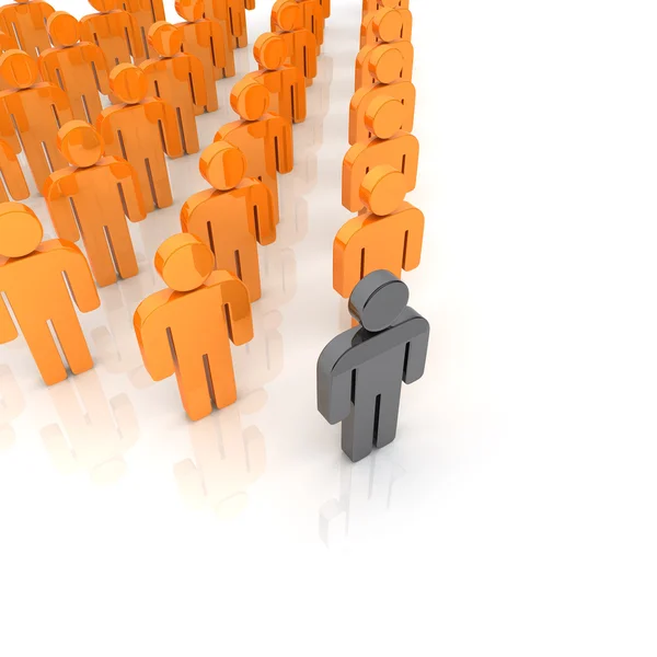 Crowd with black leader — Stock Photo, Image