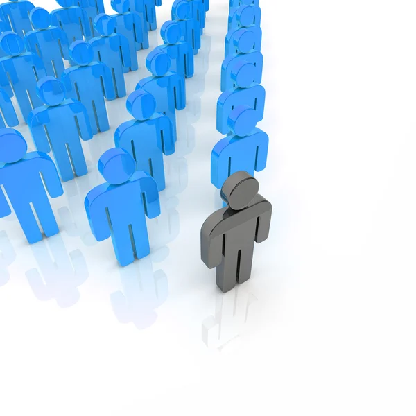 Crowd with black leader — Stock Photo, Image