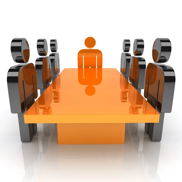 Meeting with orange leader — Stock Photo, Image