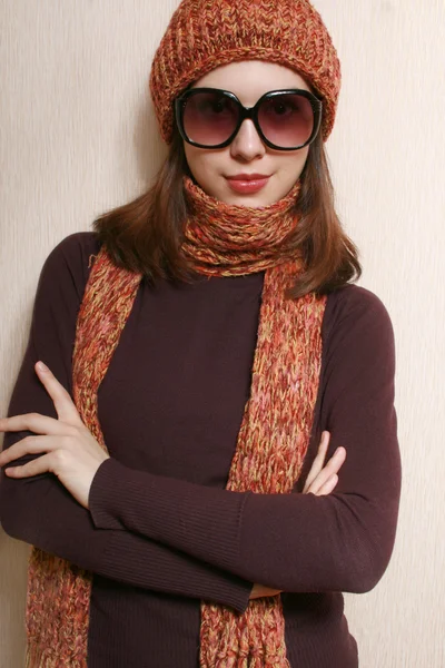 Cap, scarf and glasses. — Stock Photo, Image