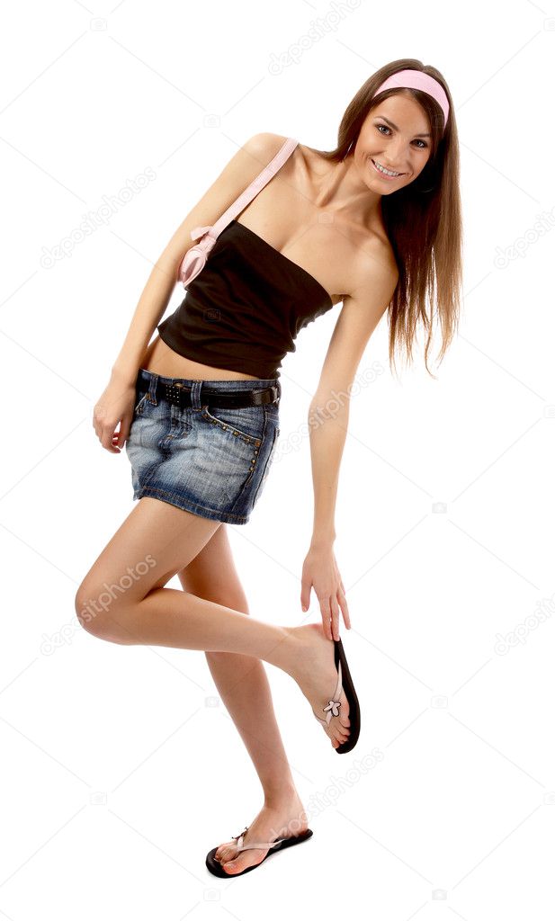 Model in jeans skirt Stock Photo by ©zastavkin 1362254