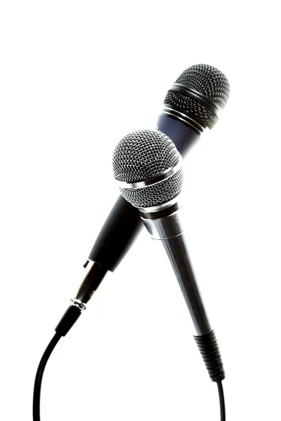 Два микрофона — стоковое фото