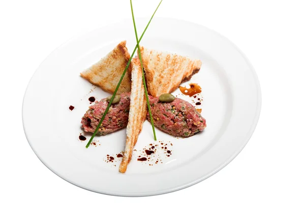 Meatballs and toasts — Stock Photo, Image