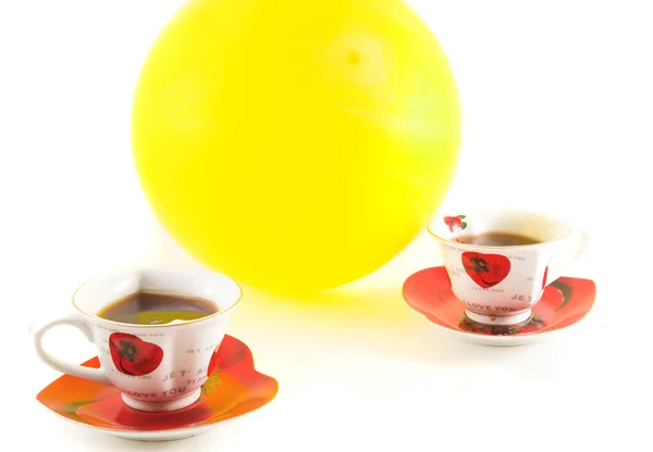 Chá e balão — Fotografia de Stock