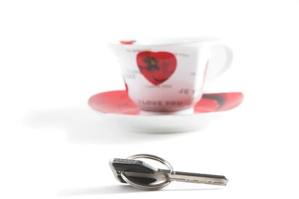 Чай и ключ — стоковое фото